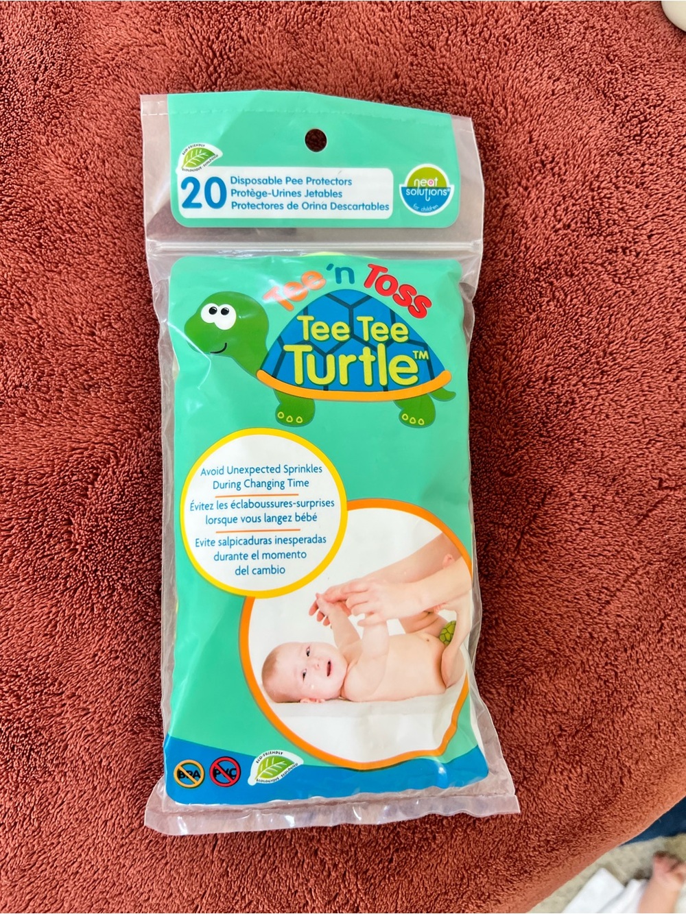 Tee Tee Turtle Disposable Pee Protectors - Teal Packaging (20 Pack)